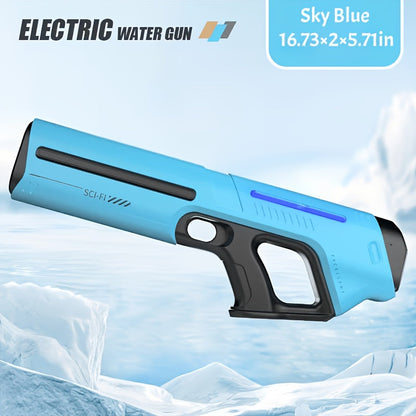 Rechargeable Electric Water Blaster with Pulse Light, Self-Fill Function and Blue, White or Brown Gift Box Options