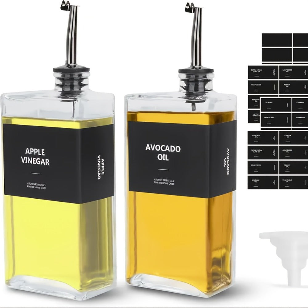 Glass Oil Dispenser Bottle 350ml – Olive Oil Vinegar Soy Sauce Coffee Syrup Dispenser for Kitchen