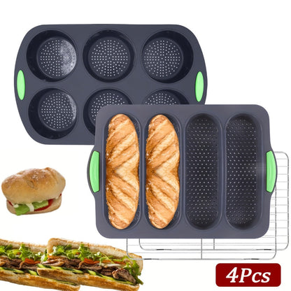 Baking Pan Set Nonstick Carbon Steel Cookie Sheets Roasting Pans Round Cake Muffin Pizza for Home Cooking, Dining and Outdoor Meals