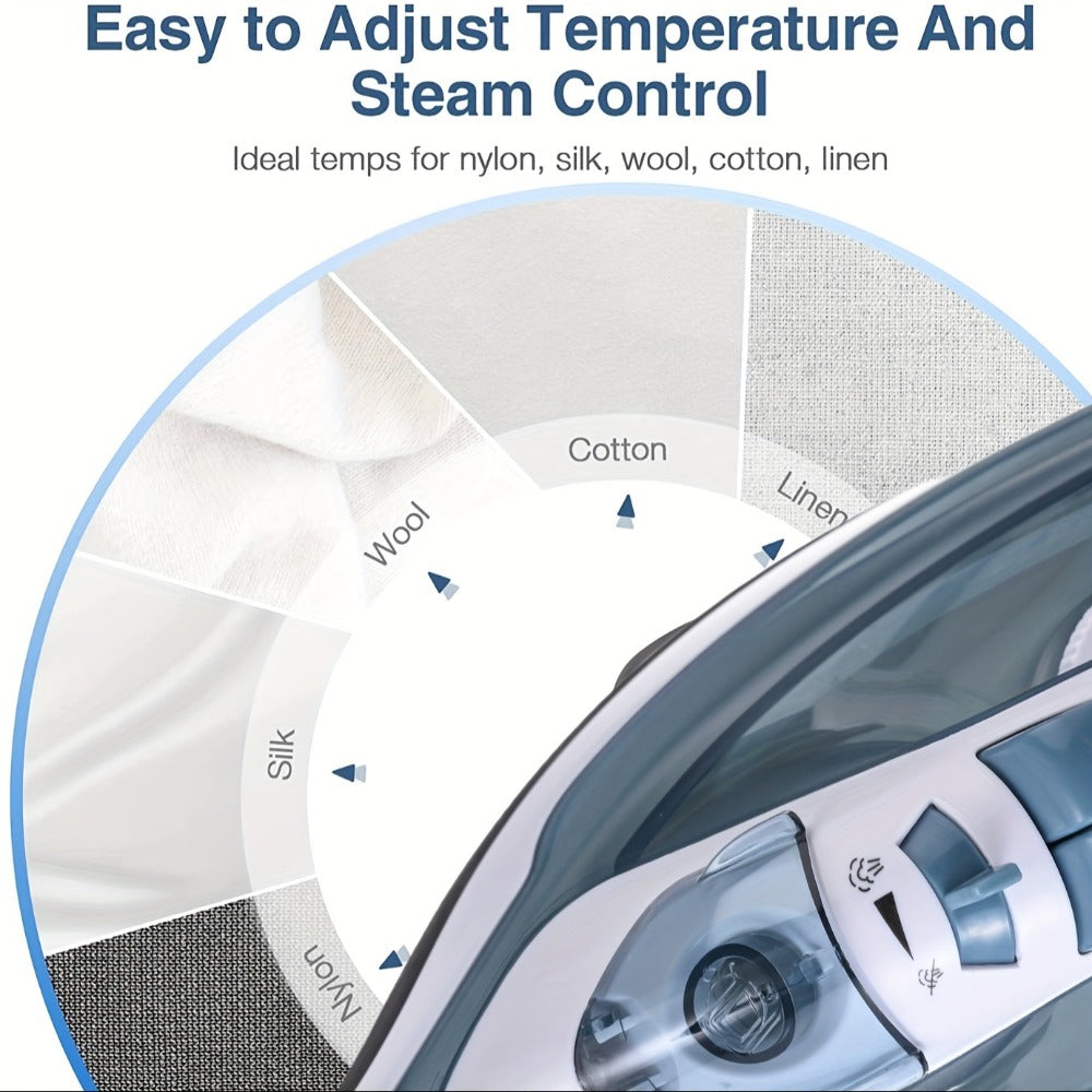 Clothes Steamer Non-Stick Soleplate Adjustable Thermostat Overheat Safety Protection 120V for Entryways, Bedrooms and Living Spaces
