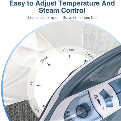 Clothes Steamer Non-Stick Soleplate Adjustable Thermostat Overheat Safety Protection 120V for Entryways, Bedrooms and Living Spaces