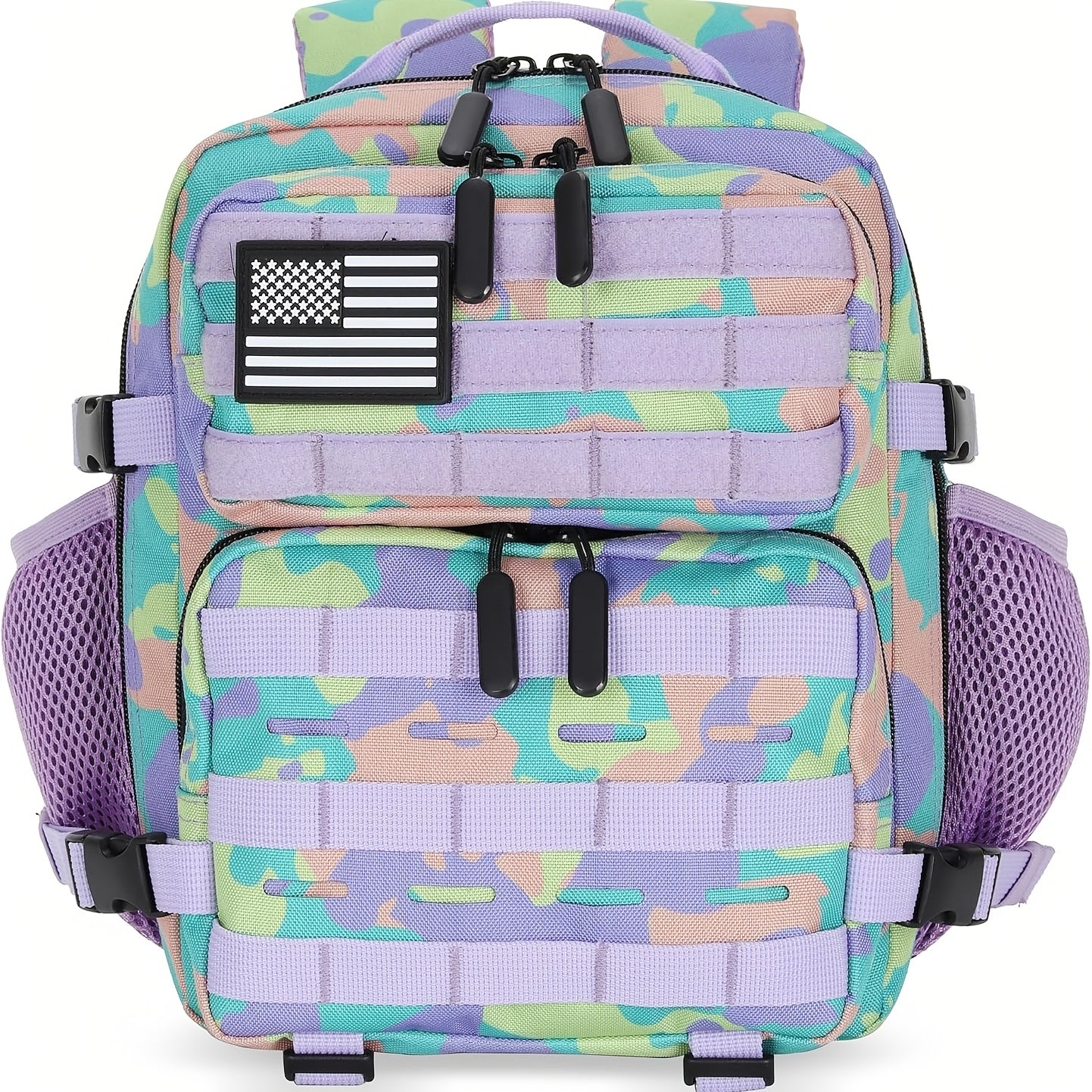 Mini Hiking Backpack 2.38 Gallon Daypack Zipper Closure Hip Strap for Daily Use Fitness Cycling Camping Travel School Strawberry Cat Paw