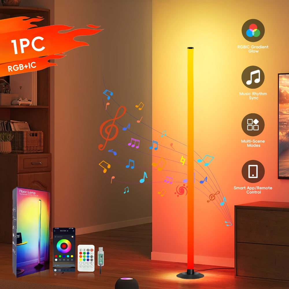 RGB Floor Lamp with Remote Control USB Powered, Color Changing LED Corner Lamp with Adjustable Brightness
