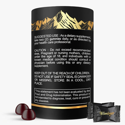Pure Himalayan Shilajit Gummies with KSM-66 Ashwagandha, Ginseng & Gokshura, 85+ Trace Minerals, 75% Fulvic Acid