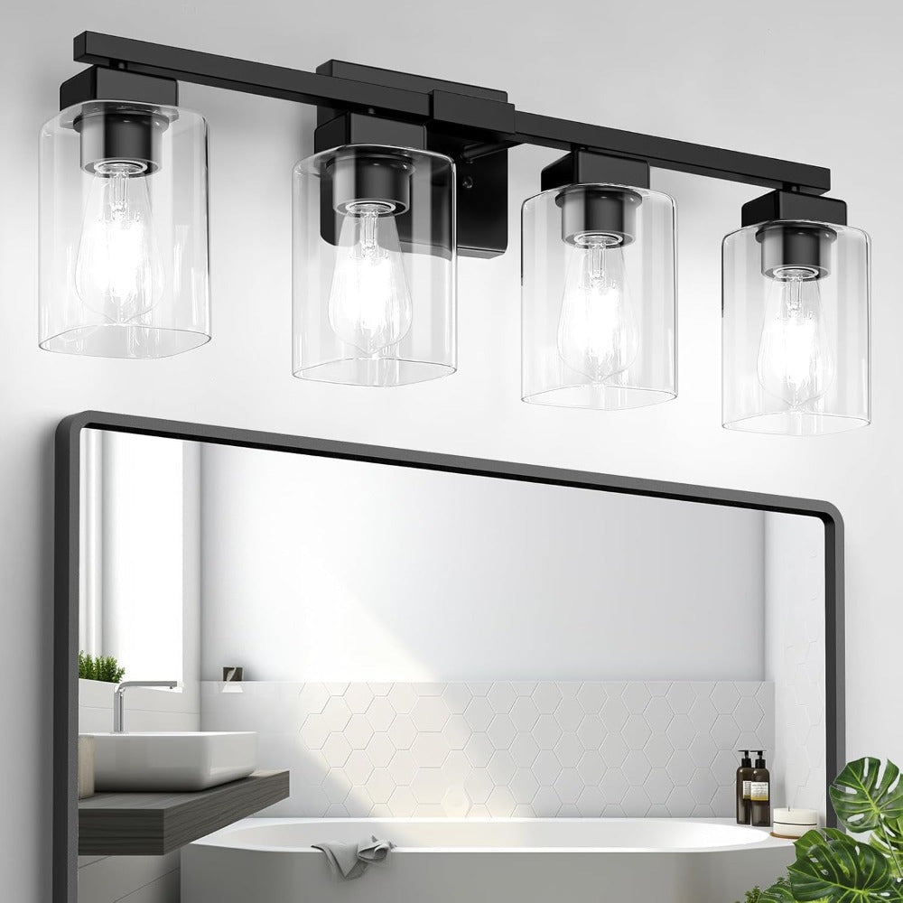 Modern Black Vanity Light Bar Wall Sconce Bathroom Fixture 3 4 5 Light Over Mirror Bedroom for Entryways, Bedrooms and Living Spaces