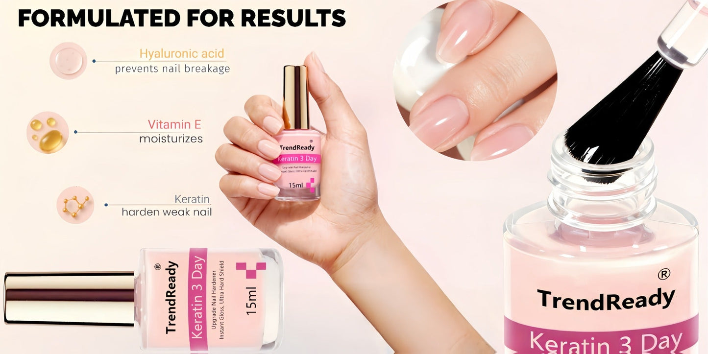 Nail Hardener Base Coat 2 Pack – Protein Repair Strengthener Treatment, HEMA-Free, Ridge Filler, Clear Polish for Weak Brittle Peeling
