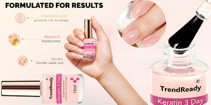 Nail Hardener Base Coat 2 Pack – Protein Repair Strengthener Treatment, HEMA-Free, Ridge Filler, Clear Polish for Weak Brittle Peeling