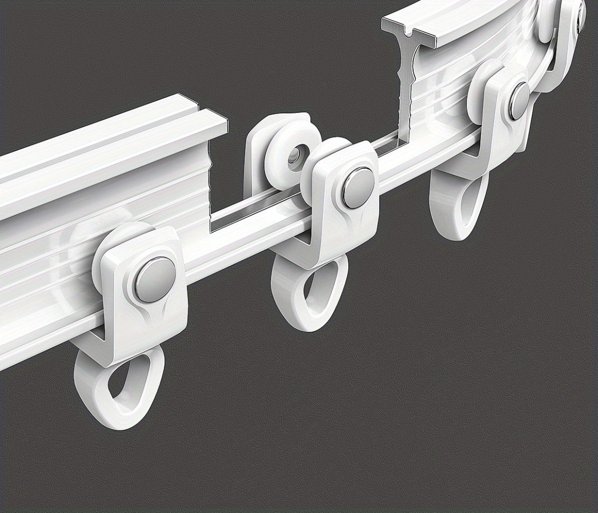 Flexible Curtain Rail Track, Bendable PVC Ceiling Mount Curtain Rod for Bay Window, Bathroom & Home Decor