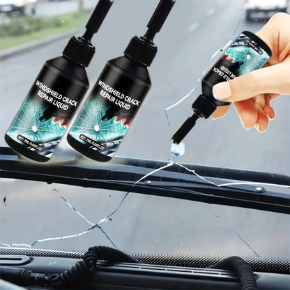 Windshield Repair Kit – Nano Resin Fix for Chips, Bullseye & Star Cracks in 15 Minutes, DIY Glass Crack Repair with Suction Injector