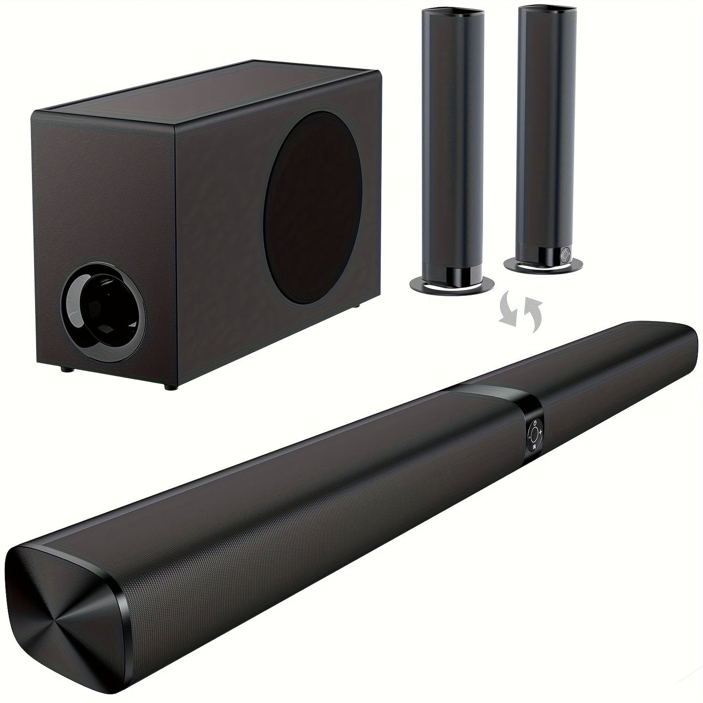 Soundbar with Subwoofer 2.1CH Home Theater Sound Bar for Smart TV, Deep Bass Wireless Bluetooth 5.0