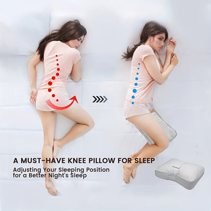Knee Pillow for Side Sleepers - Memory Foam Leg Pillow with Adjustable Straps for Spine Alignment