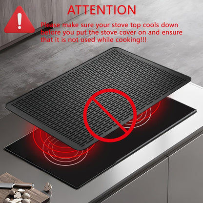 Silicone Stove Top Cover Mat 28"x20" – Heat Resistant Electric Stove Protector for Ceramic Glass Cooktop, Non-Slip Scratch Guard