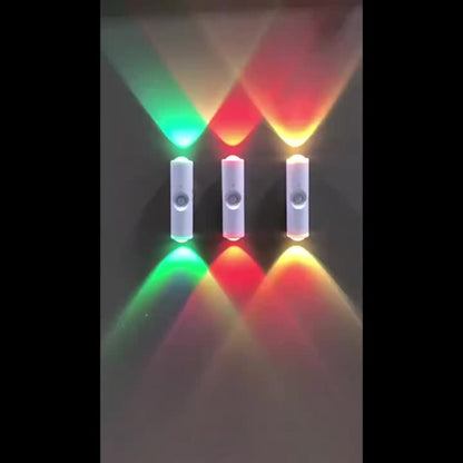 Cat Eye LED Wall Light Motion Sensor, 6 Pack USB Rechargeable Night Lamp, 3 Color Settings
