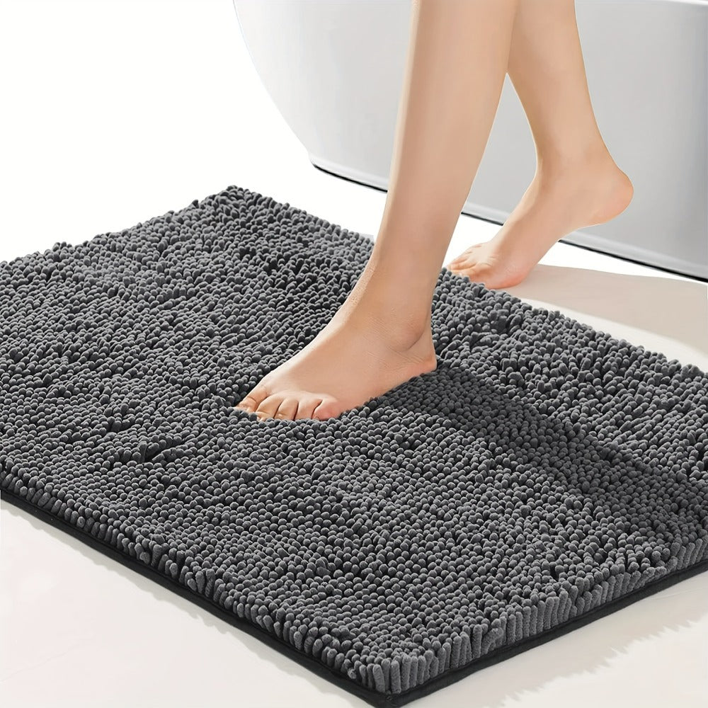 Chenille Bath Rug Extra Thick Bathroom Mat, Multiple Sizes & Colors for Entryways, Bedrooms and Living Spaces