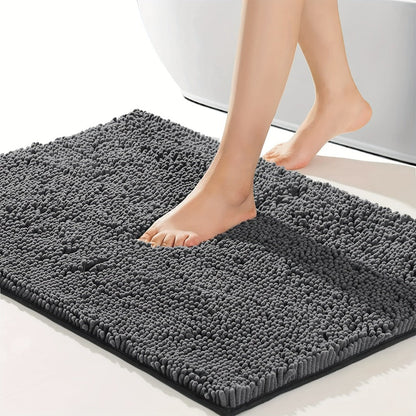 Chenille Bath Rug Extra Thick Bathroom Mat, Multiple Sizes & Colors for Entryways, Bedrooms and Living Spaces