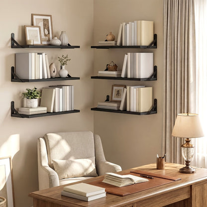Floating Shelves for Wall, 3 or 6pcs Farmhouse Wall Shelves for Bedroom, Bathroom, Living Room & Kitchen Decor