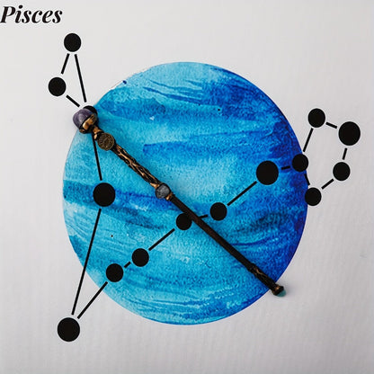 Zodiac Crystal Magic Wand with Gift Box – Handmade Astrology Wand All 12 Signs Aries Taurus Gemini Cancer Leo Virgo Libra Scorpio