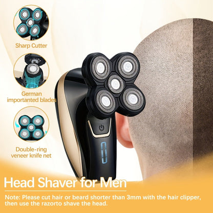 Bald Head Shaver for Men - Rechargeable Electric Razor for Bald Head & Beard Grooming, Multi-Functional Sensitive Skin Shaving Tool