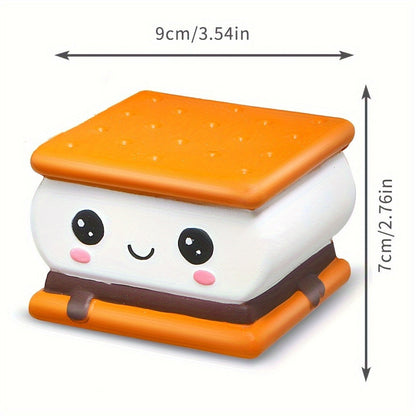 Chocolate Cookie Squishy Slow Rising Toy, PU Sensory Fidget Squeeze Toy for Kids, Safe, Stress, Butter & Chocolate Scented