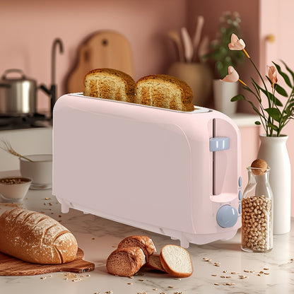 2 Slice Slim Toaster with 6 Shade Settings, Cancel Reheat Defrost Functions, Removable Crumb Tray – Compact 750W Bread Toaster for Kitchen