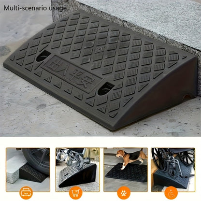 Curb Ramp 2-Pack Portable Plastic Threshold Ramp Set for Low Floor Vehicles, Motorcycles, Wheelchairs
