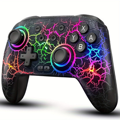 Switch Pro Controller Wireless RGB Rechargeable with 6-Axis Gyro & 10 RGB Lights, Compatible with Nintendo Switch
