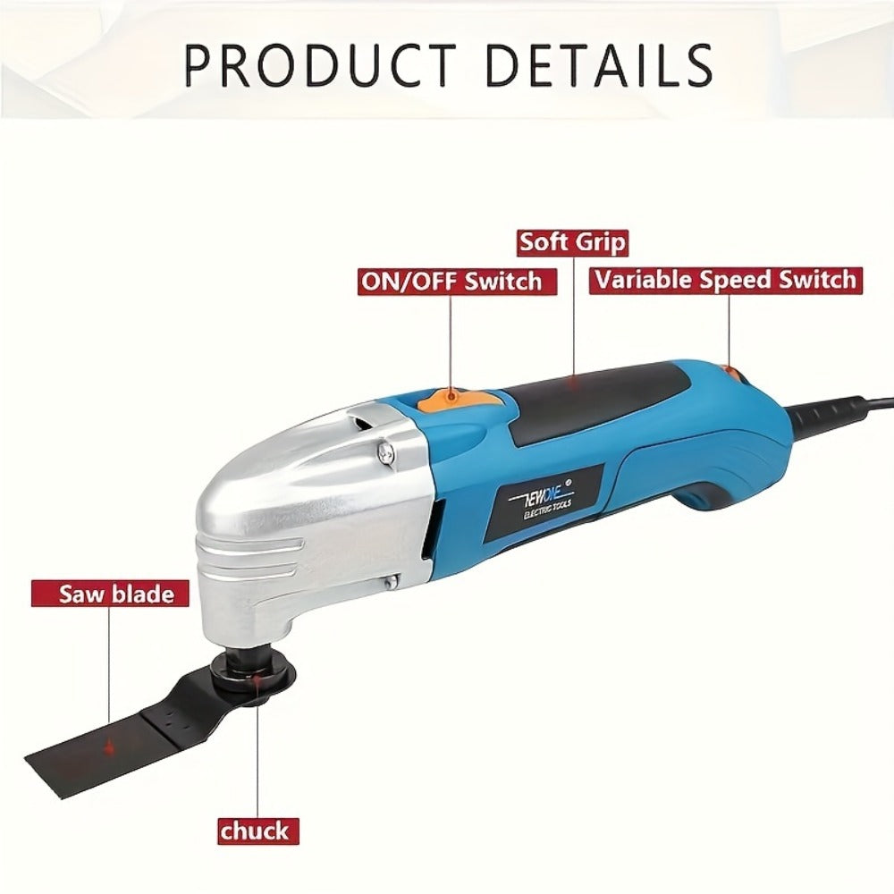 Oscillating Multitool Kit 2.5 Amp Corded, 6-Speed Variable, 3° Oscillation Angle, Cutting Tool for Wood Metal Plastic