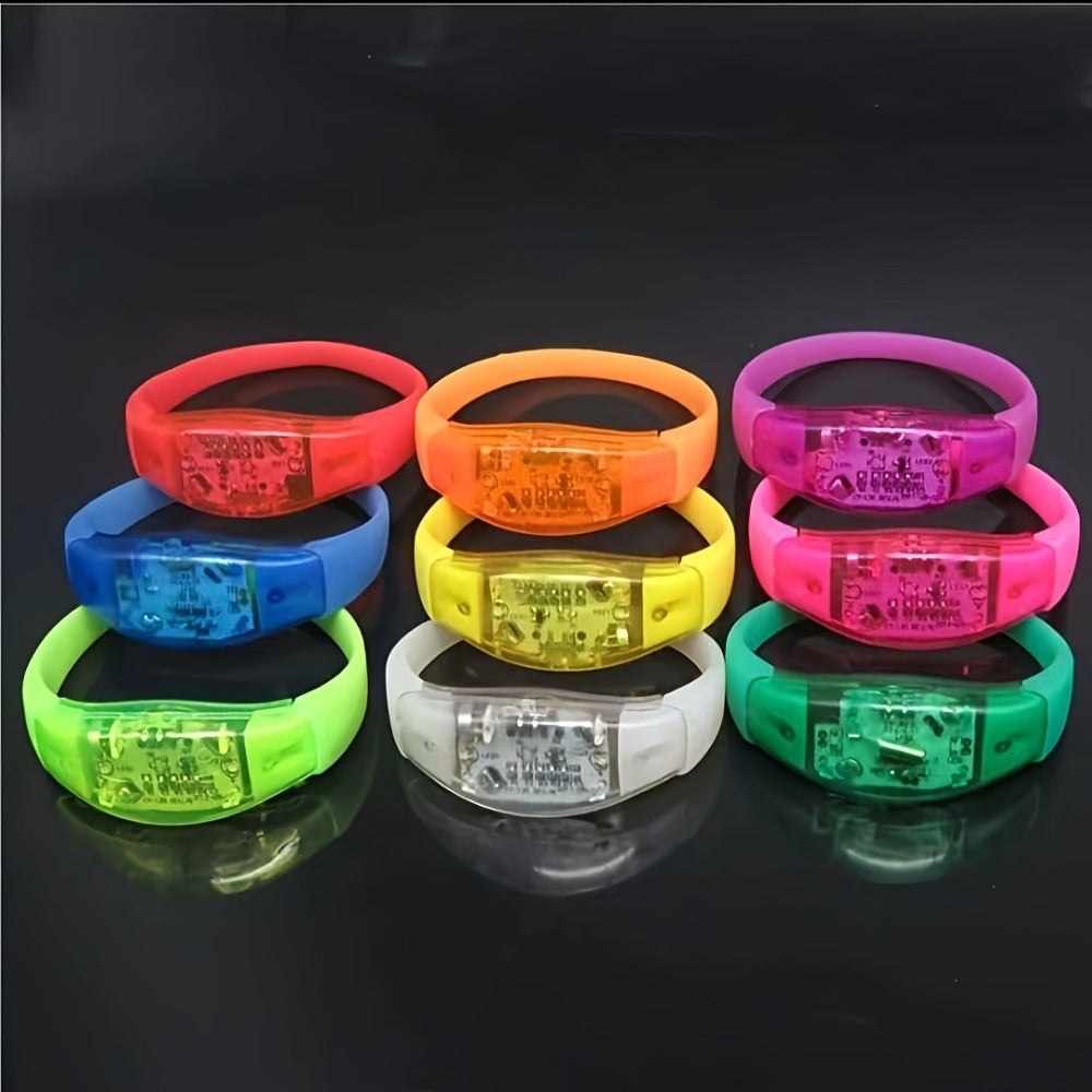 Sound Activated Light Up Bracelets Bulk 20/50 Pcs Glow Wristbands Voice Controlled Flashing LED Bracelet for a Home Lash Beauty Routine