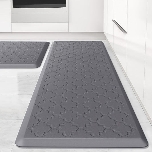 Cushioned Kitchen Standing Mat in Gray or Black with 17.3 x 29.5 and 17.3 x 47-Inch Size Options