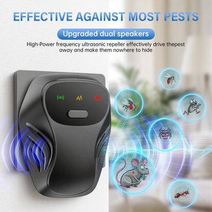 Ultrasonic Pest Repeller Plug In, Dual Speaker Rodent Indoor, Electronic Mouse Rat Insect Ant