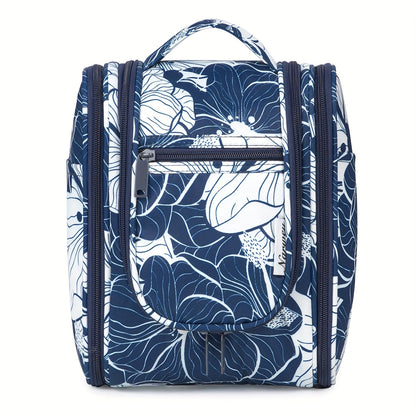 Toiletry Bag Hanging Large-Capacity Makeup Organizer with Hook, Multiple Compartments and 16 Print Options