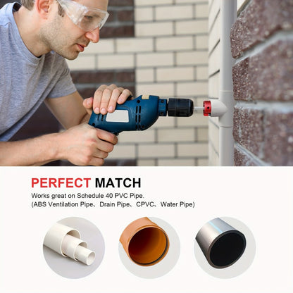 PVC Pipe Reamer Kit 8pcs – Fitting Saver for SCH 40 Plastic Pipe, Aluminum Alloy Body with 11.5" Hex Shaft