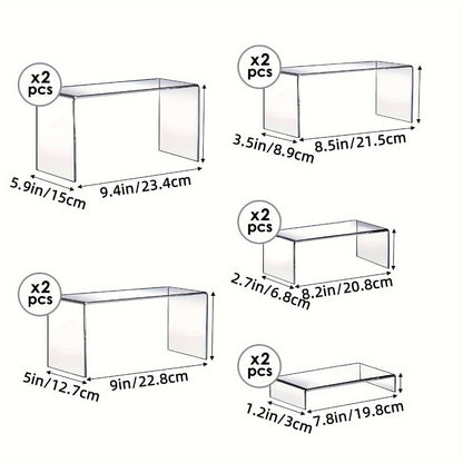 Clear Acrylic Risers Display Stands Set Funko Pop Cupcake Jewelry for Entryways, Bedrooms and Living Spaces