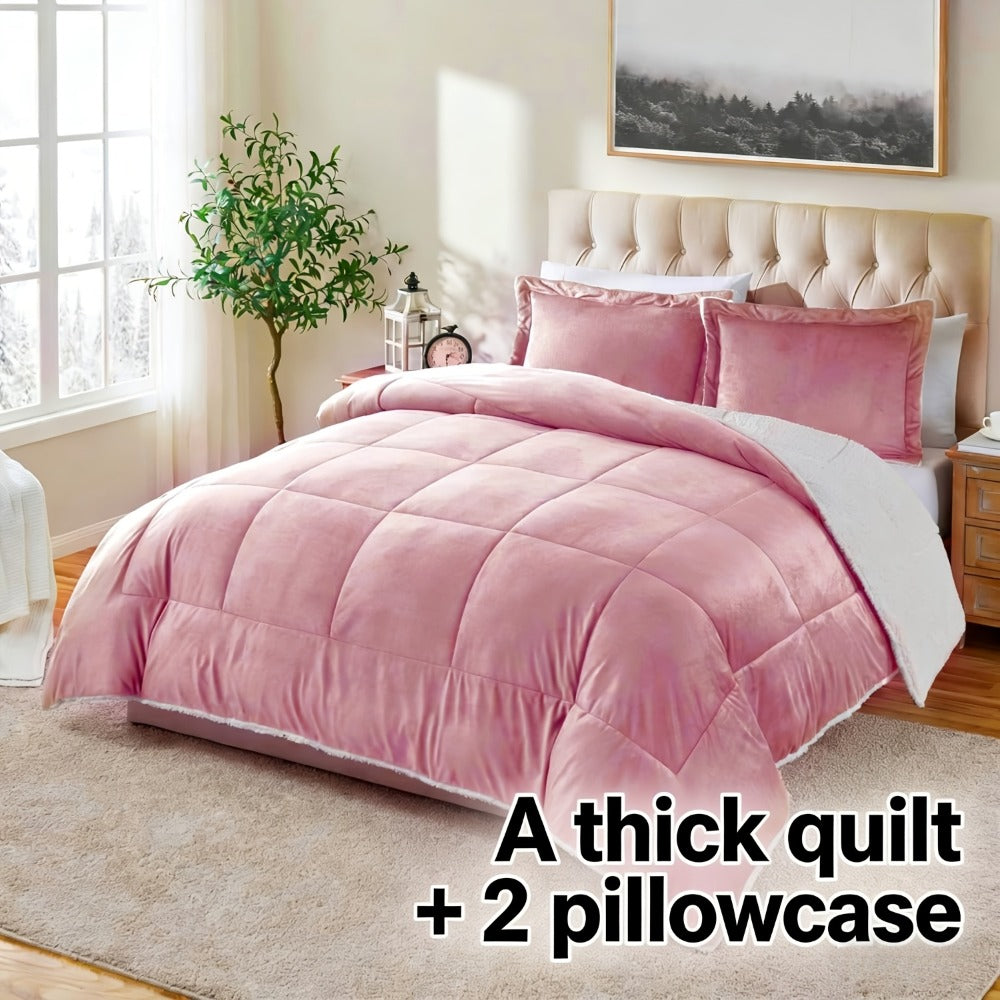 Sherpa Fleece Comforter Set Extra Thick Plush Microfiber Reversible Soft Warm Luxury Bed Blanket Twin XL Full Queen King 10 Colors