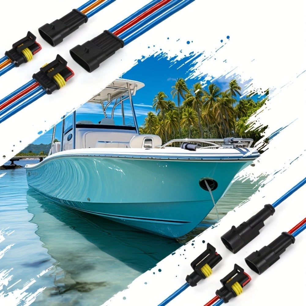 Automotive Connector Terminal Kit in 355-Piece or 352-Piece Set with 1- to 4-Pin Plugs and Seals