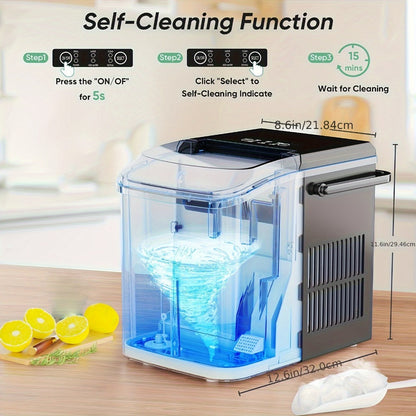 Countertop Bullet Ice Maker with 26.5 lb Daily Label, 9 Cubes per 6 Minutes, 1.5L Tank and Two Colors