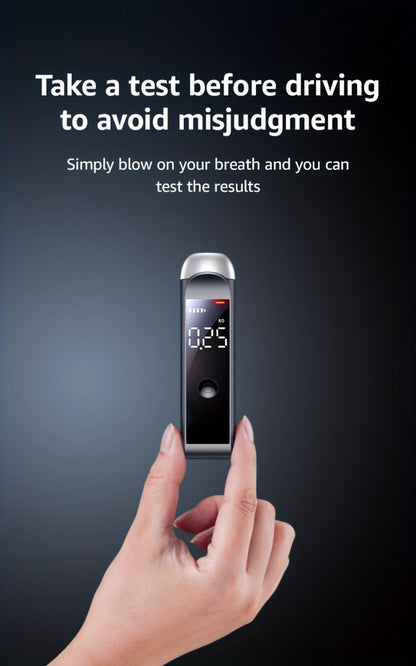 Rechargeable Breathalyzer Alcohol Tester, Professional Digital Breath Alcohol Detector, Portable Personal Breathalyzer with LCD Display