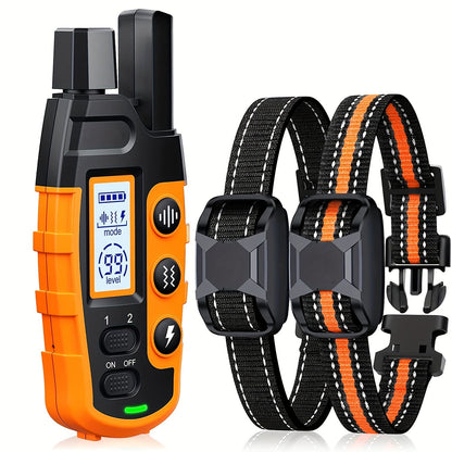 Dog Training Collar Remote Set with 4000-Foot Range, 99 Static, 16 Vibration and 8 Beep Levels