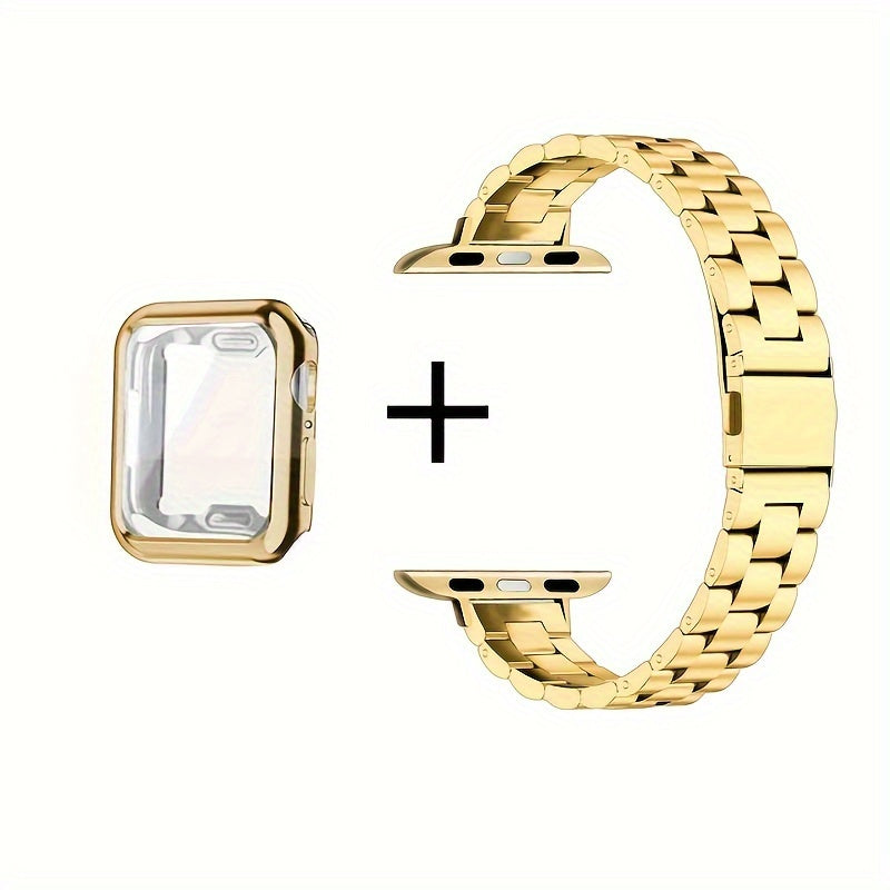 Slim Waist Apple Watch Steel Band & Half Shell Case 3-Piece Set for an Everyday Personal Care Routine