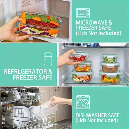 Glass Meal Prep Containers 16 Piece Set (8 Lids + 8 Containers) - Borosilicate Glass Food Storage with Leak Proof Lids