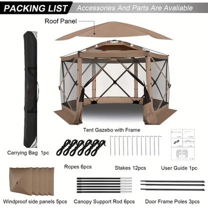 Pop-Up Canopy Tent 15ft Mosquito Net Screen House UV50+ for Garden, Yard and Pest Management