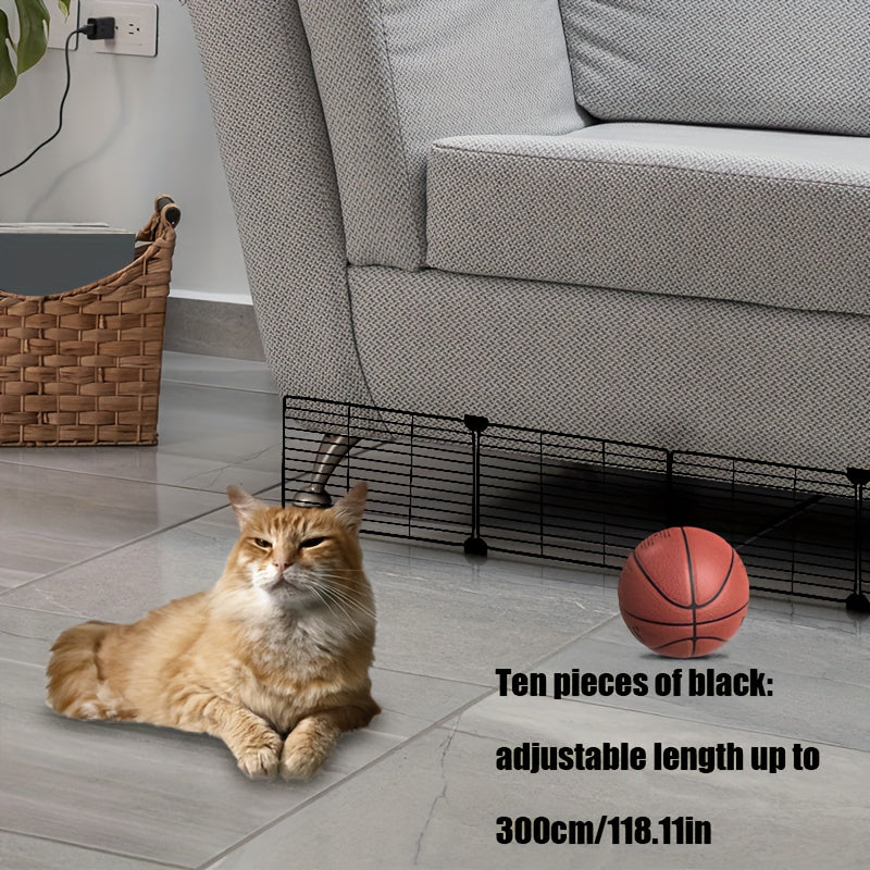 Under Furniture Pet Blocker – Easy-Install Sofa & Bed Gap Filler Fence to Stop Cats & Dogs Getting Under Furniture