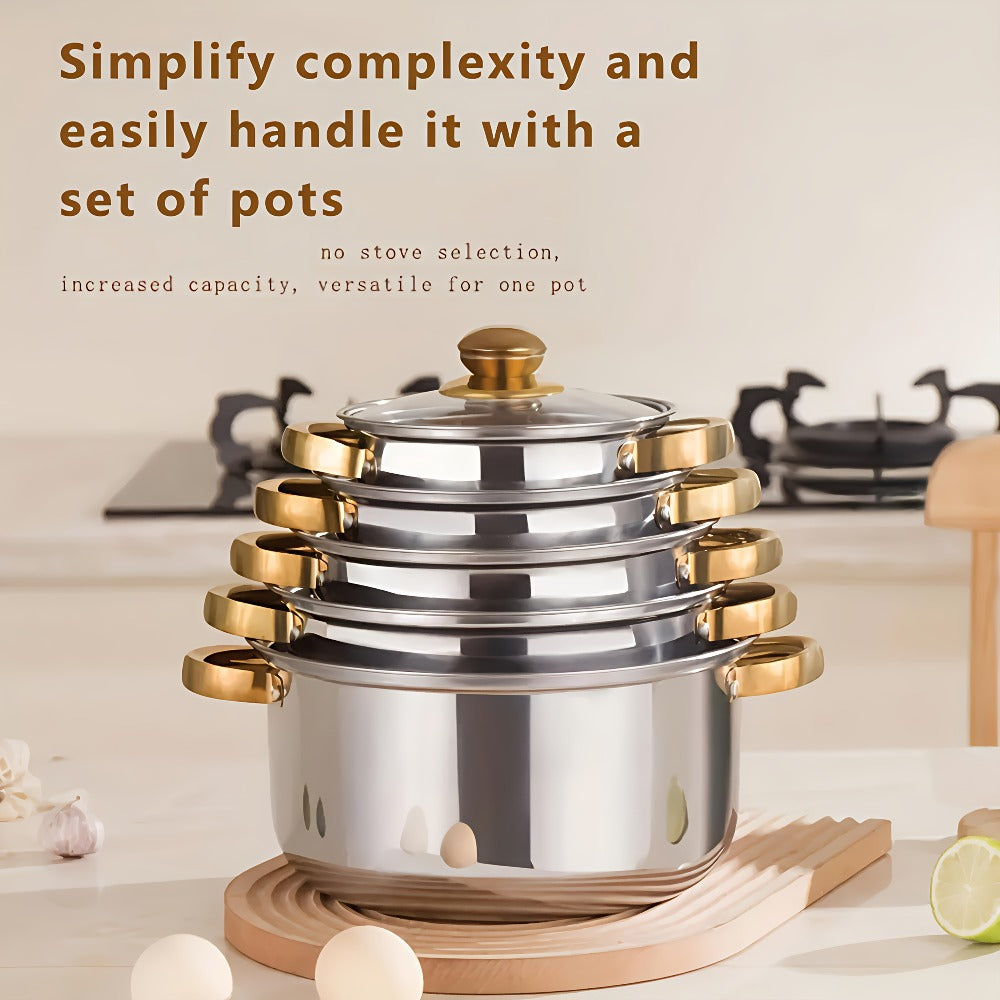 Non-Stick Cookware Set Pots and Pans 10 & 12 Piece, Heat-Resistant Frying Pan, Saucepan & Stewpot