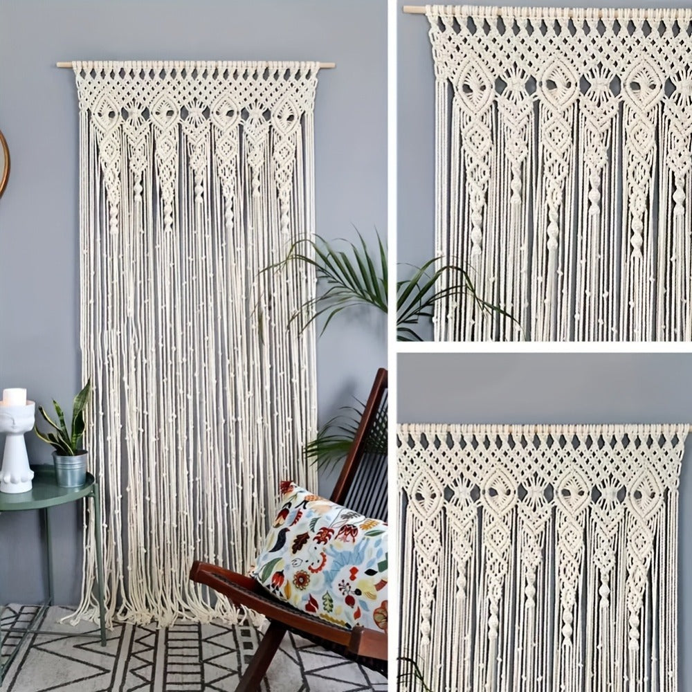 Bohemian Tapestry Wall Hanging – Large Boho Woven Wall Decor with Boho-Chic Patterns, Vertical Macrame Style Tapestry for Bedroom Living