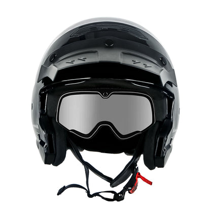 Motorcycle Helmet Convertible Full/Open-Face Shell with Detachable Mask, Smoked Shield, S-XL Sizes and Multiple Styles