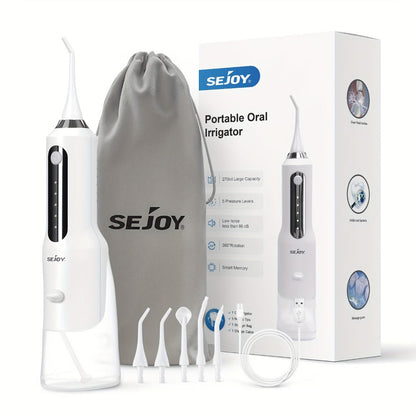 Water Flosser Cordless Oral Irrigator with Five Modes, Five Jet Tips, 1800mAh Battery and Pink or Black Options