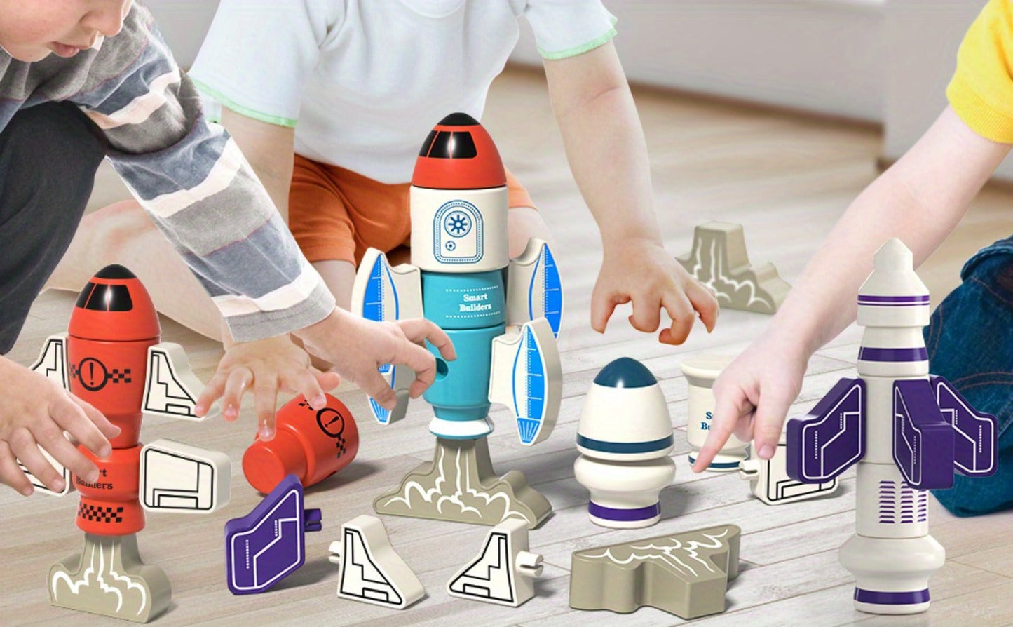 Magnetic Robot Building Toy for Kids Ages 3-5, 33-Piece STEM Stacking Playset with Storage Box, Rocket Robot & Monster Styles