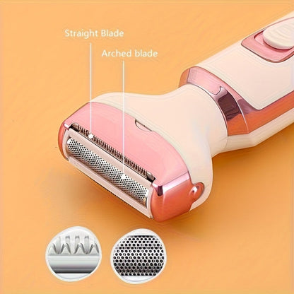 Electric Shaver for Women 4-in-1 Rechargeable Grooming Kit – Painless Hair Remover Eyebrow Trimmer Nose Hair Bikini Trimmer