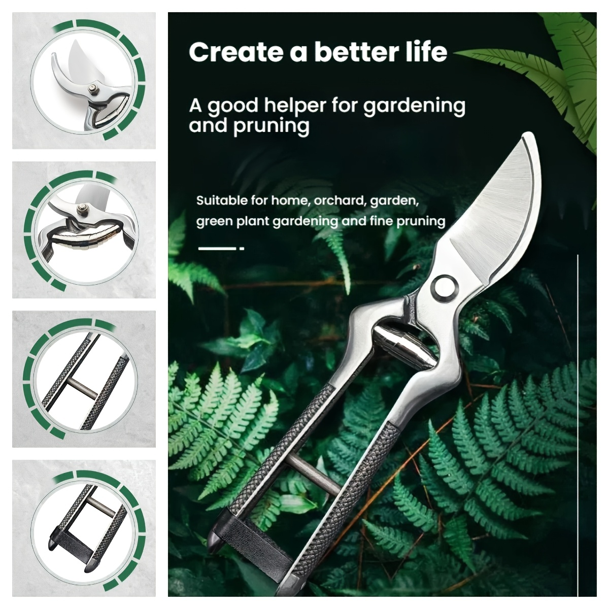 Bypass Pruning Shears with High-Carbon-Steel Label, Safety Lock and 21 x 5.5cm Pictured Size
