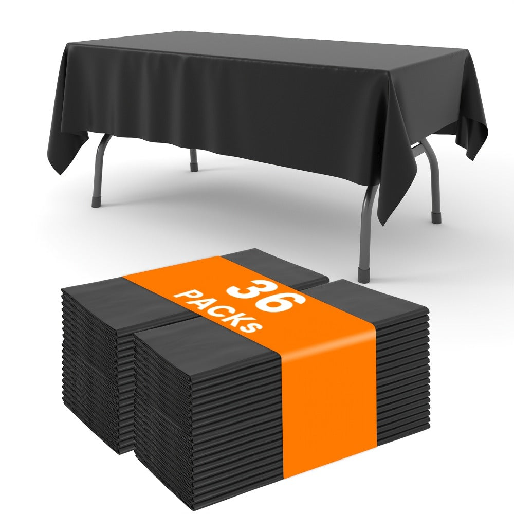 Disposable Plastic Tablecloths 18/36 Pack 54x108 Inch – Leakproof Sturdy White Table Cover for Party Picnic Wedding Birthday Banquet Outdoor
